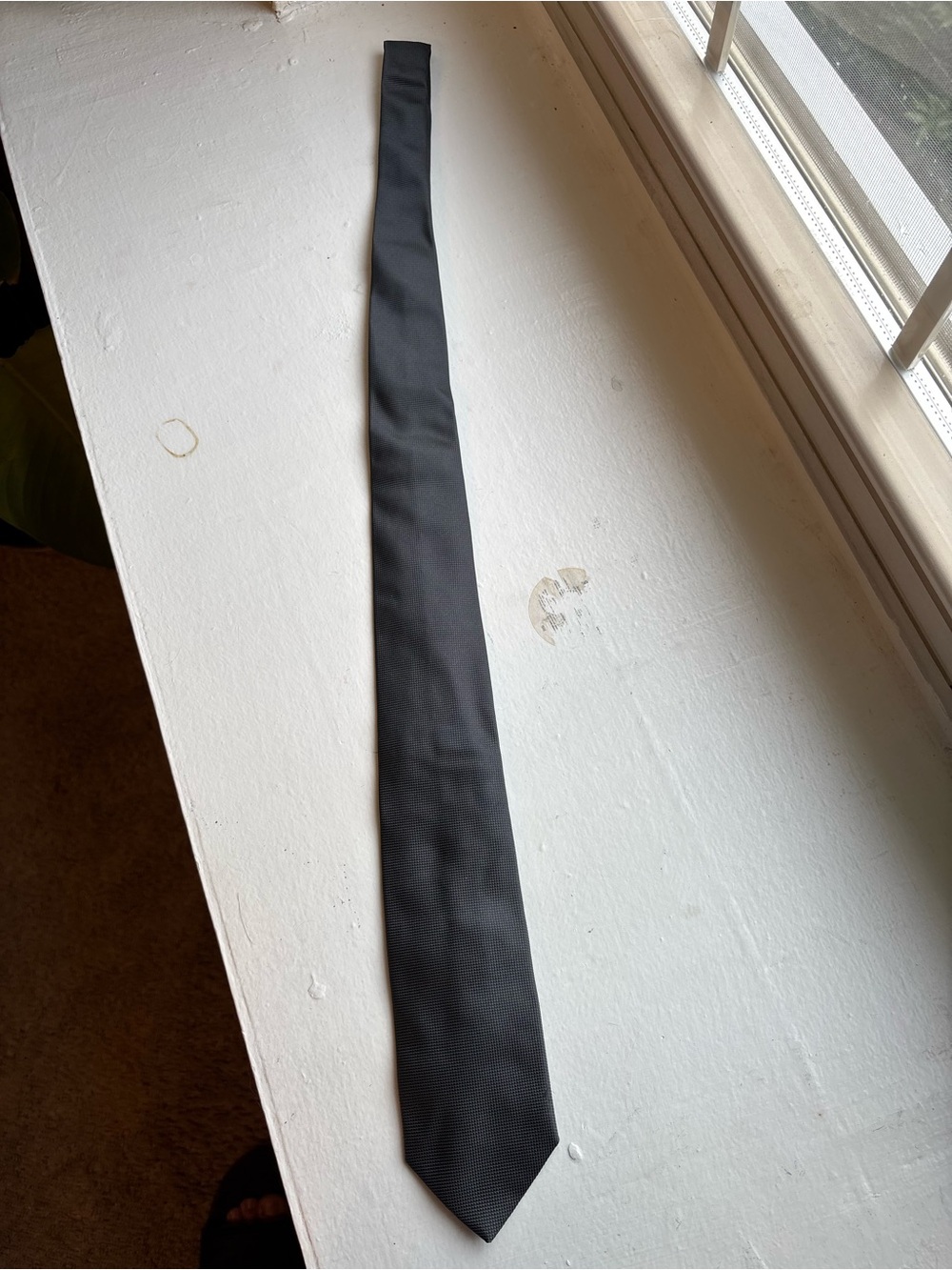 Hugo Boss Solid Black Narrow Men's Tie